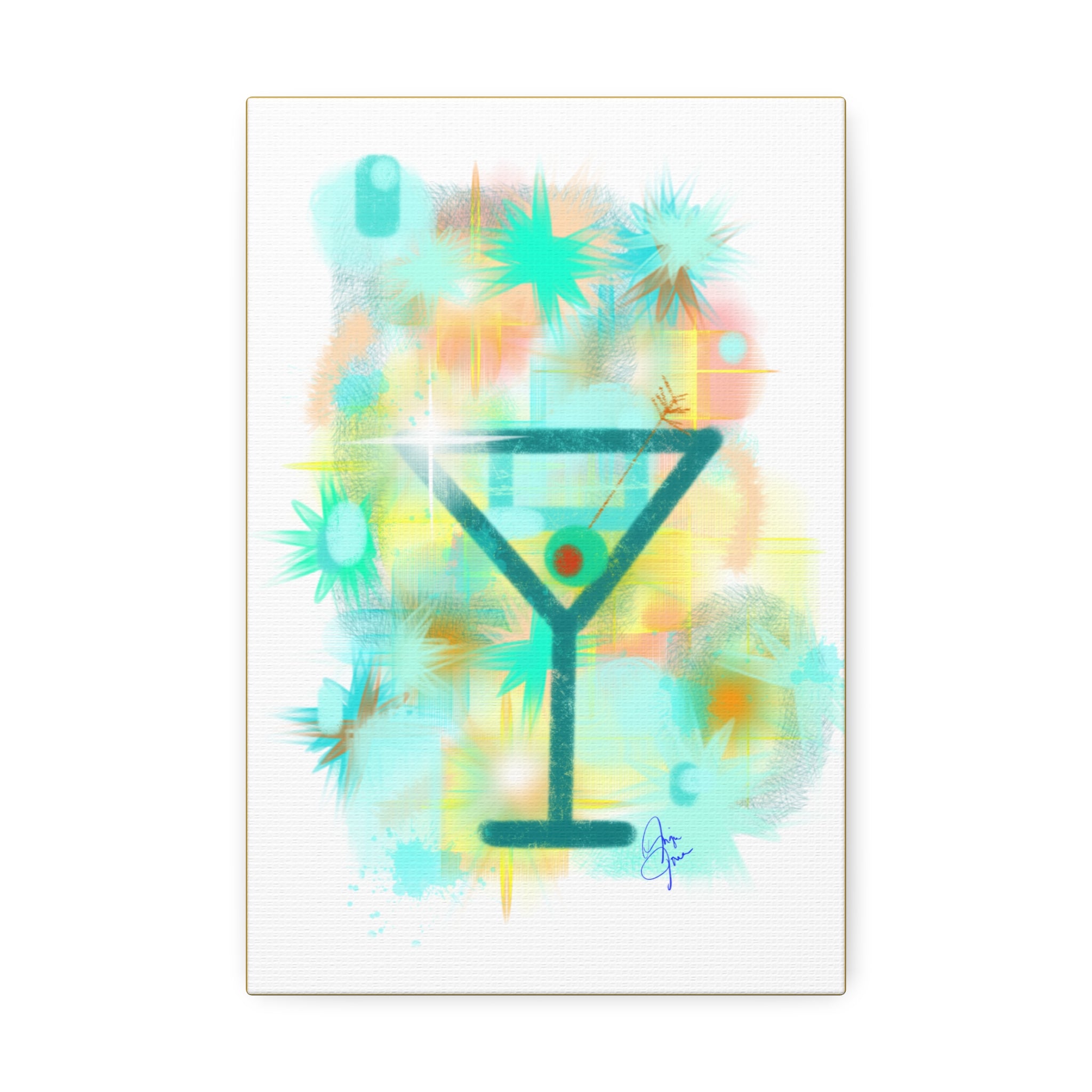 Martini Pop Art Canvas — Colorful Retro Cocktail Wall Art
