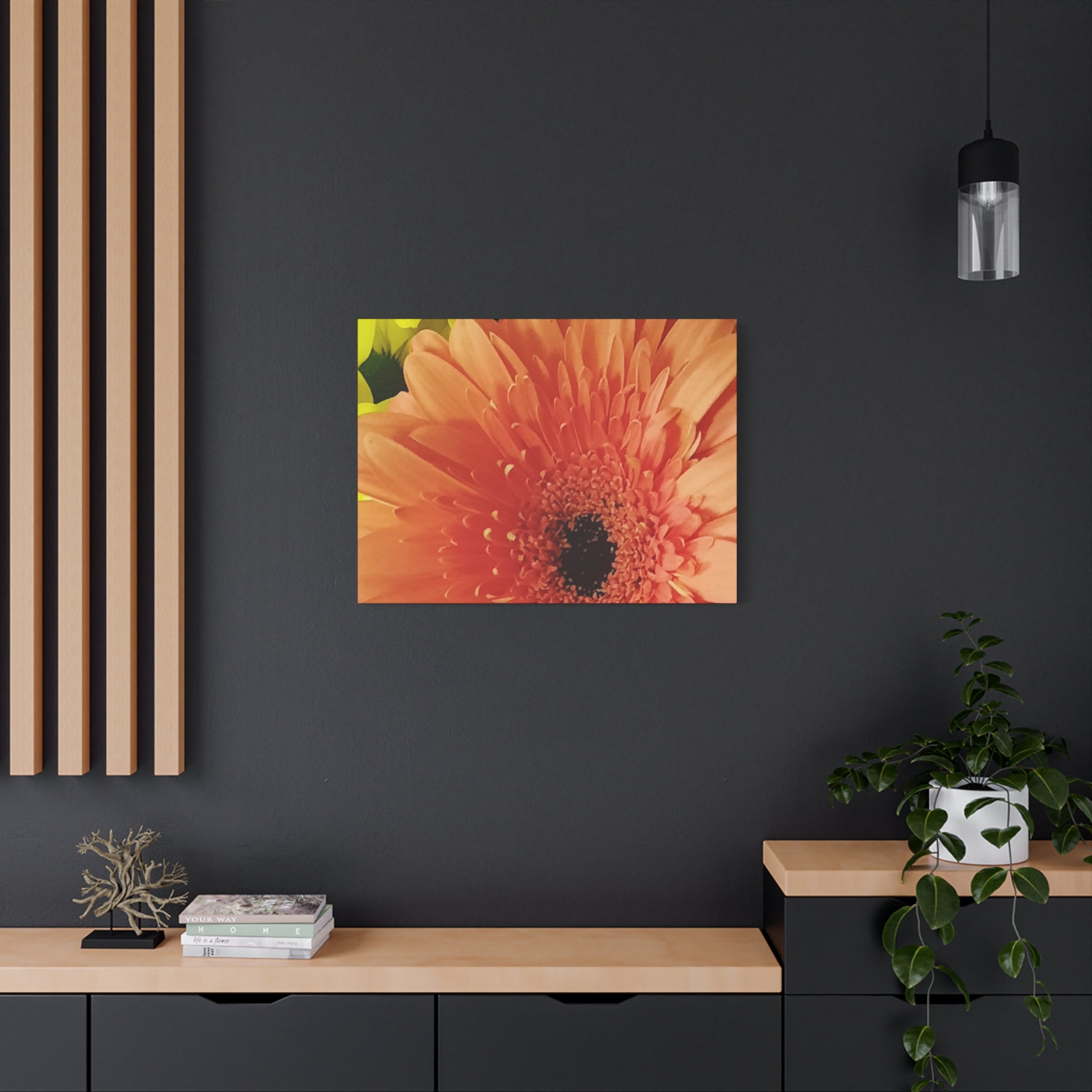 Orange Gerbera Canvas Wall Art — Matte Stretched Floral Print