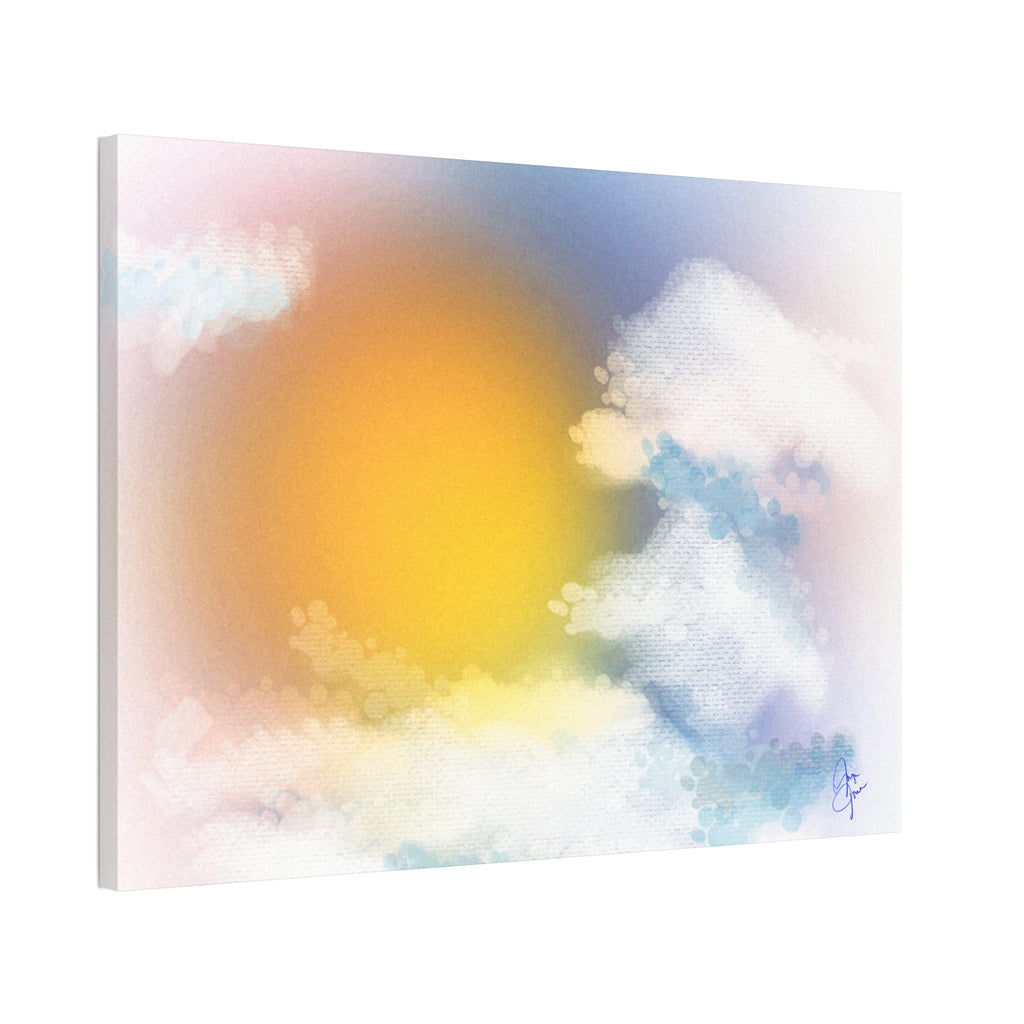 Sunrise Sky Canvas Print — Soft Cloud Wall Art, Serene Morning Decor