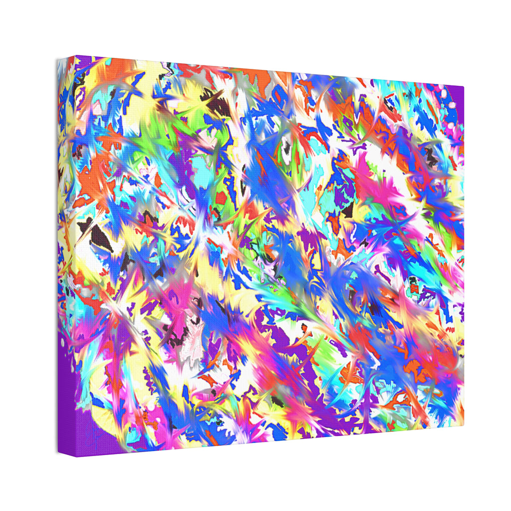 Abstract Rainbow Splash Canvas Print — Colorful Stretched Wall Art (1.5" Edge)