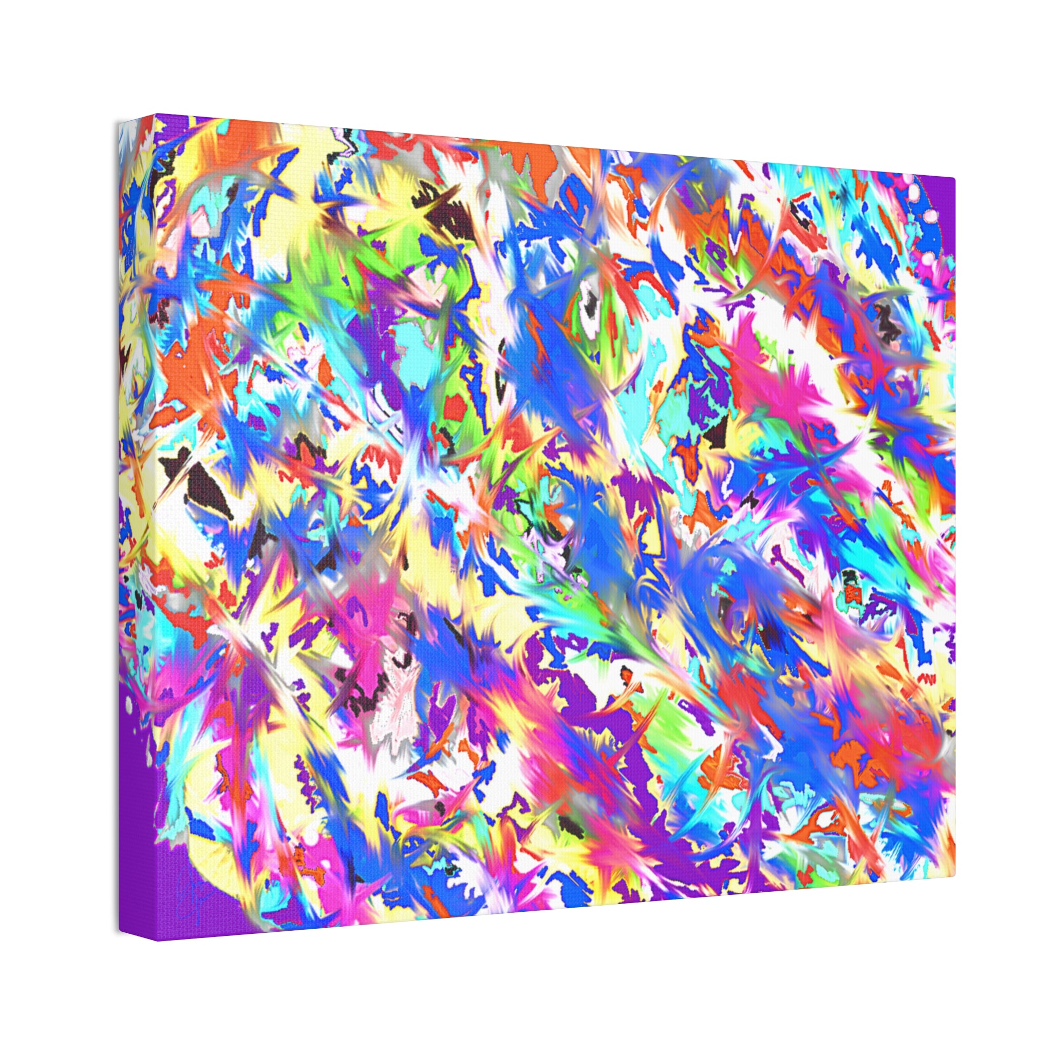 Abstract Rainbow Splash Canvas Print — Colorful Stretched Wall Art (1.5" Edge)
