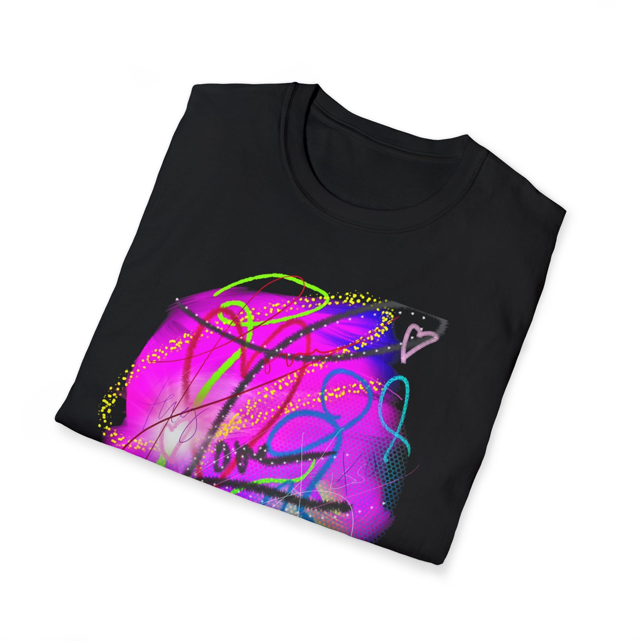 Abstract Neon Love T-Shirt — Colorful Graffiti Art Tee