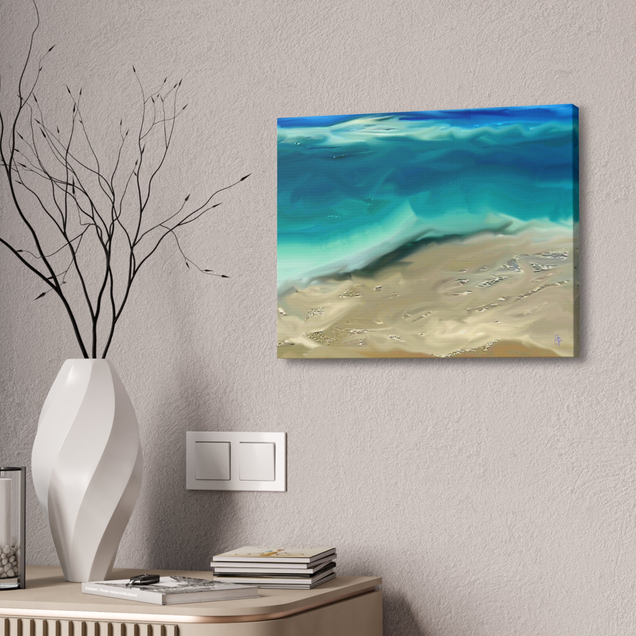 Ocean Waves Canvas Wall Art — Coastal Beach Seascape Canvas Print