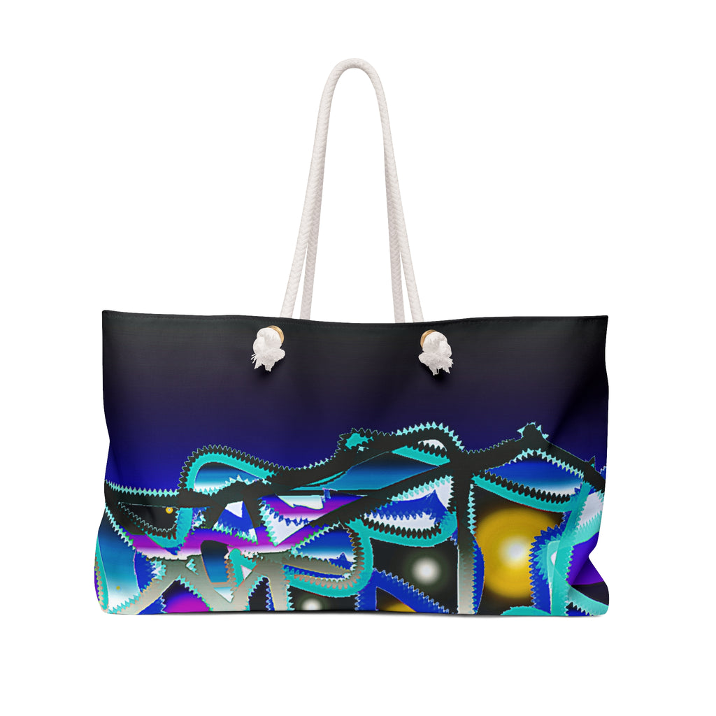 Neon Graffiti Weekender Bag — Colorful Urban Travel Tote