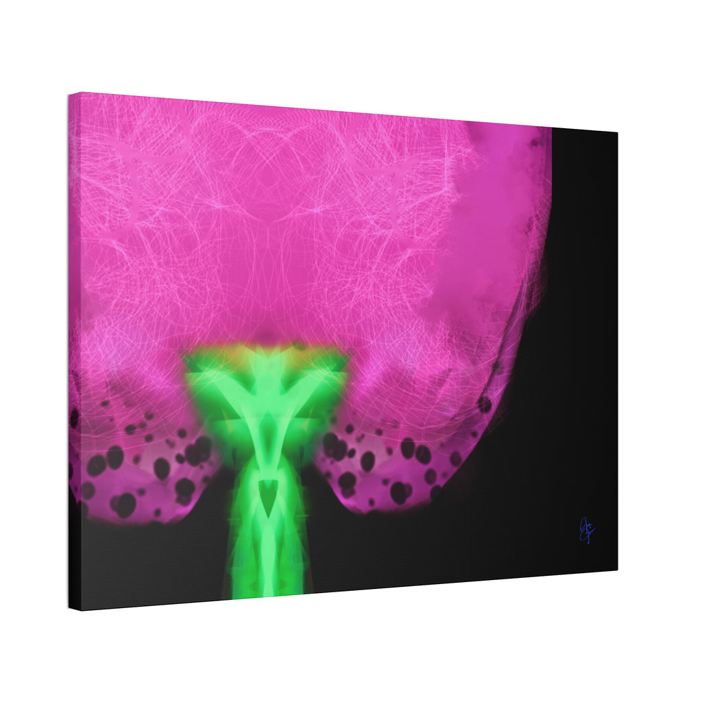 Neon Bloom Abstract Canvas Print — Pink & Green Modern Wall Art