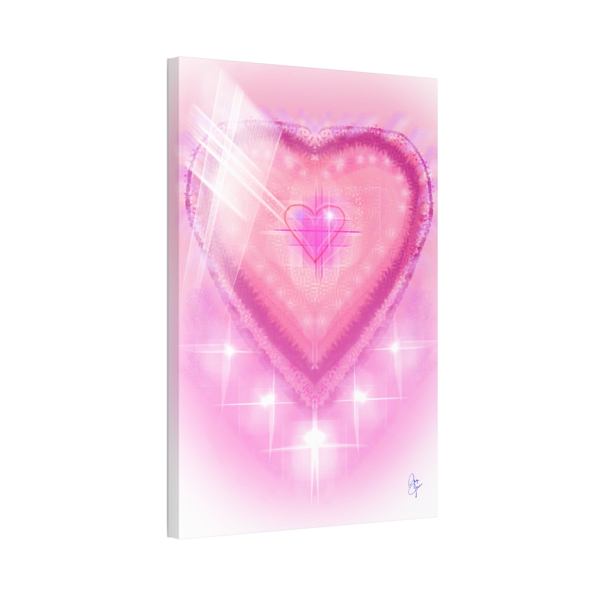 Pink Heart Canvas Wall Art — Romantic Valentine’s Decor