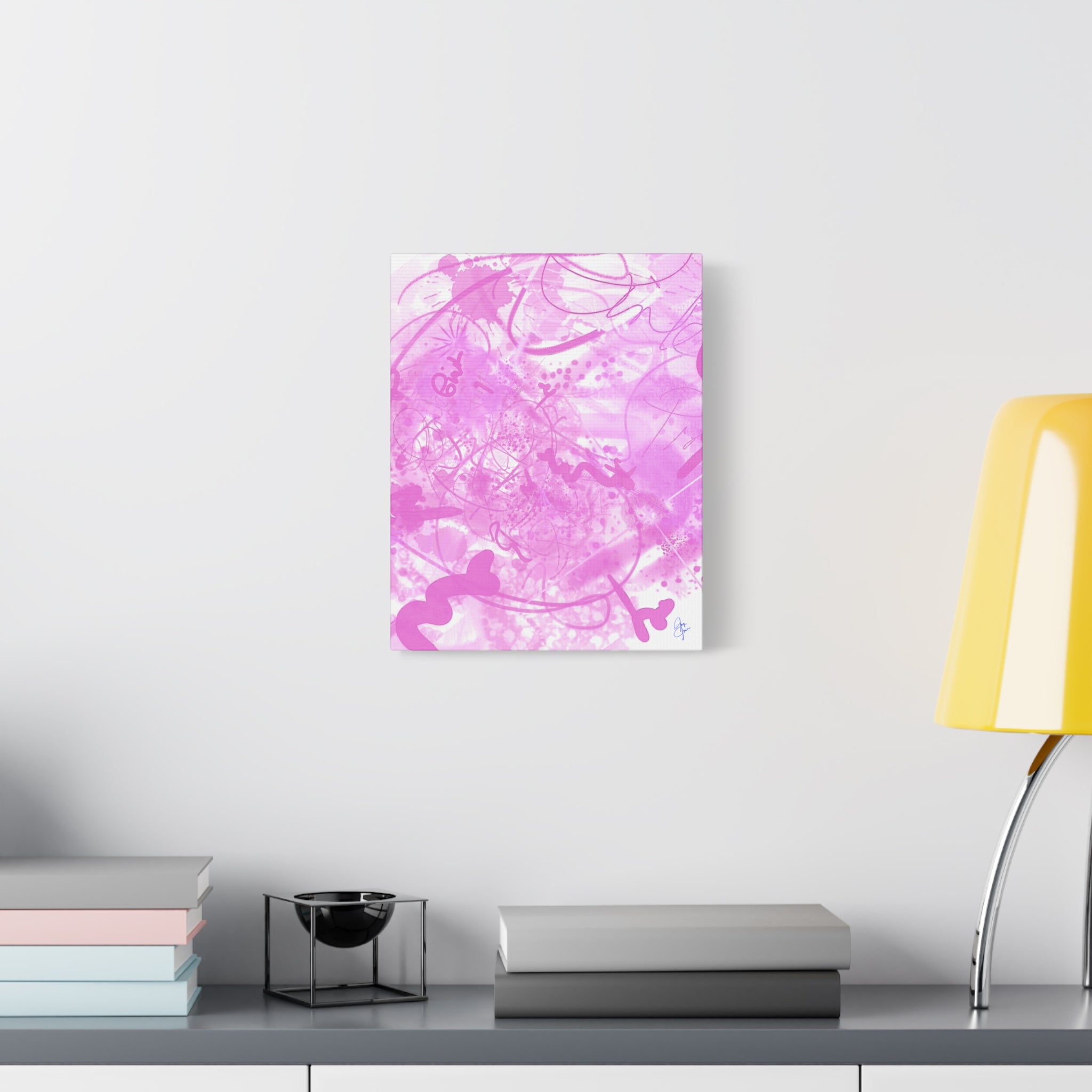 Pink Abstract Graffiti Matte Canvas