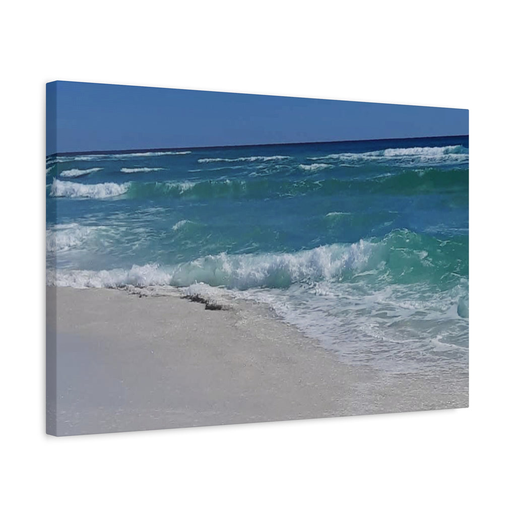 Seaside Waves Matte Canvas Print — Stretched Beach Wall Art