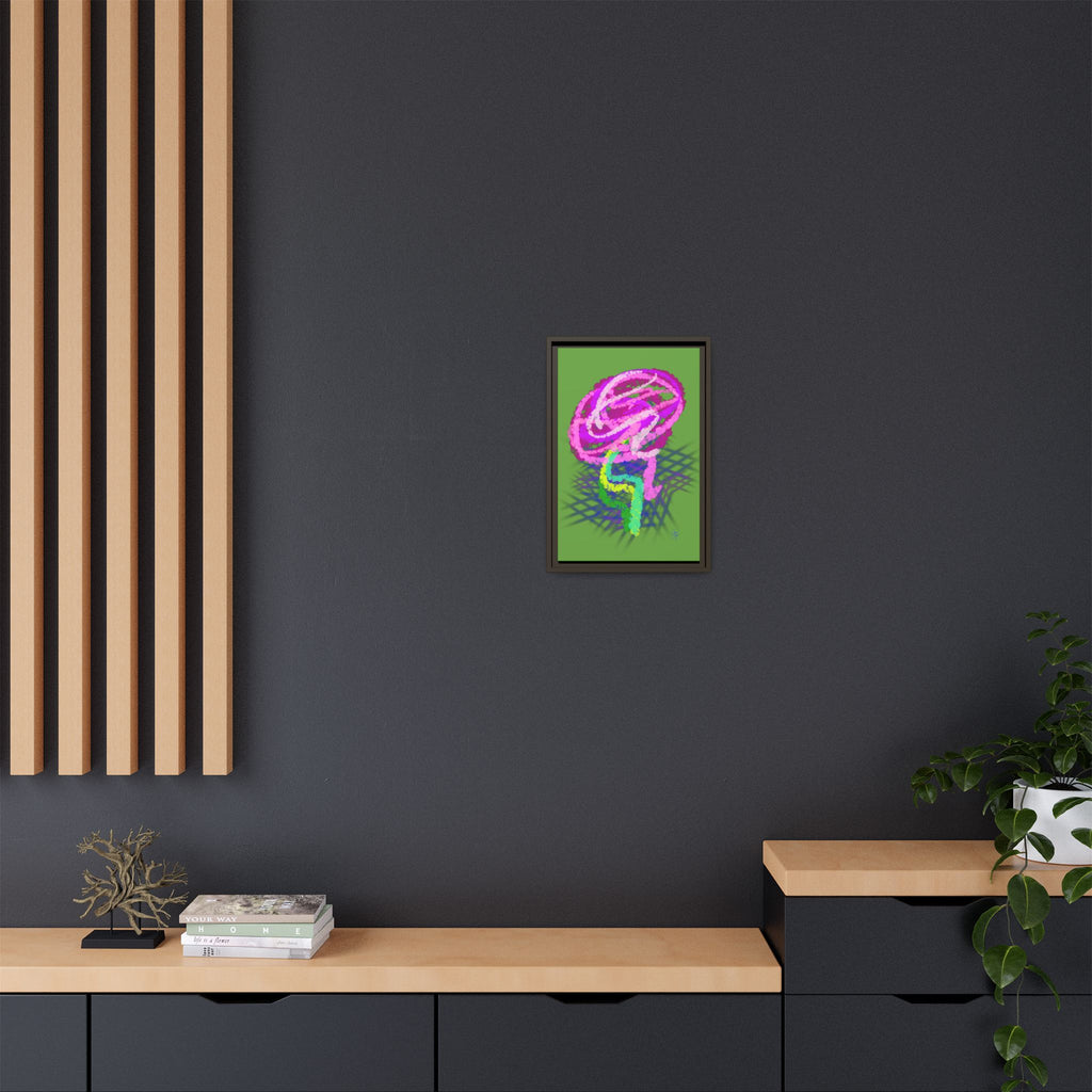 Framed Matte Canvas - Neon Rose Abstract Wall Art