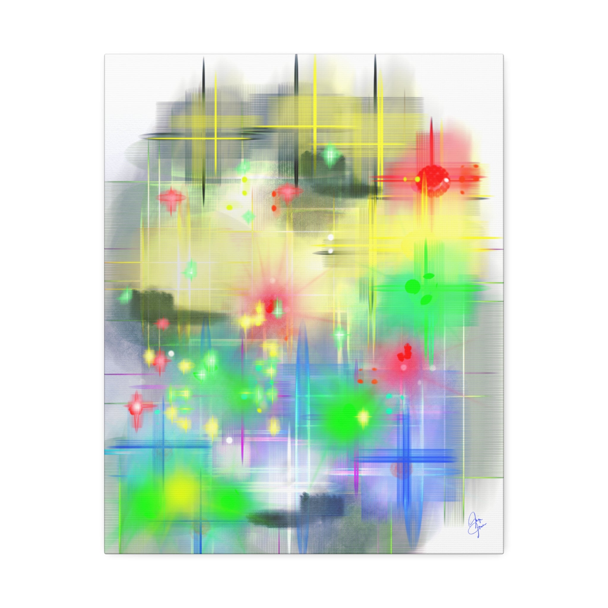 City Lights Canvas Stretched 1.5" — Urban Night Skyline Wall Art