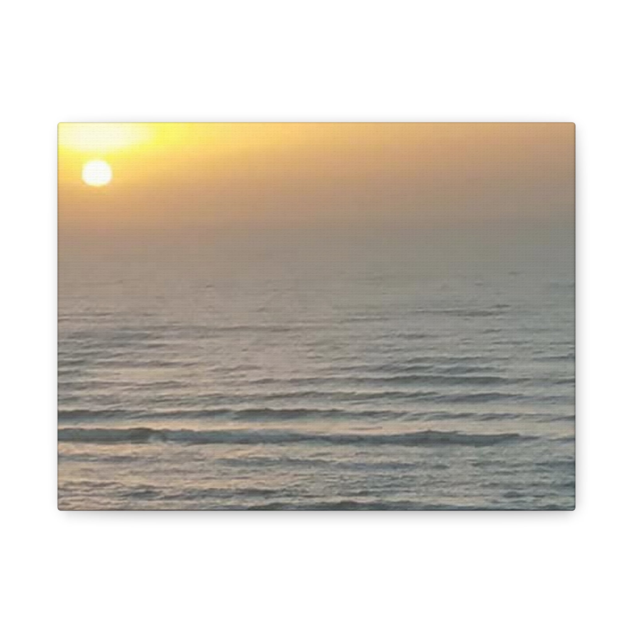 Sunrise Ocean Waves Matte Canvas Print — Stretched 1.25" Wall Art