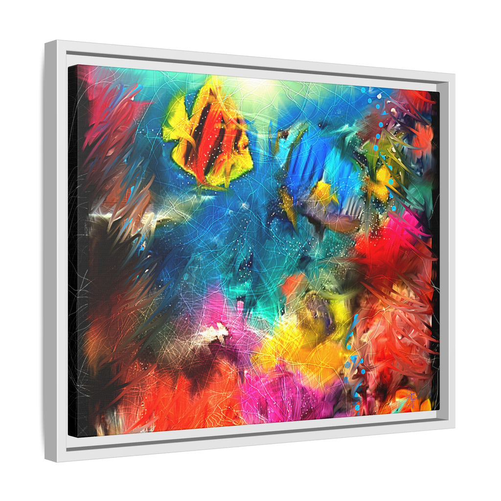 Framed Abstract Color Explosion Canvas — Vibrant Multi‑Color Wall Art