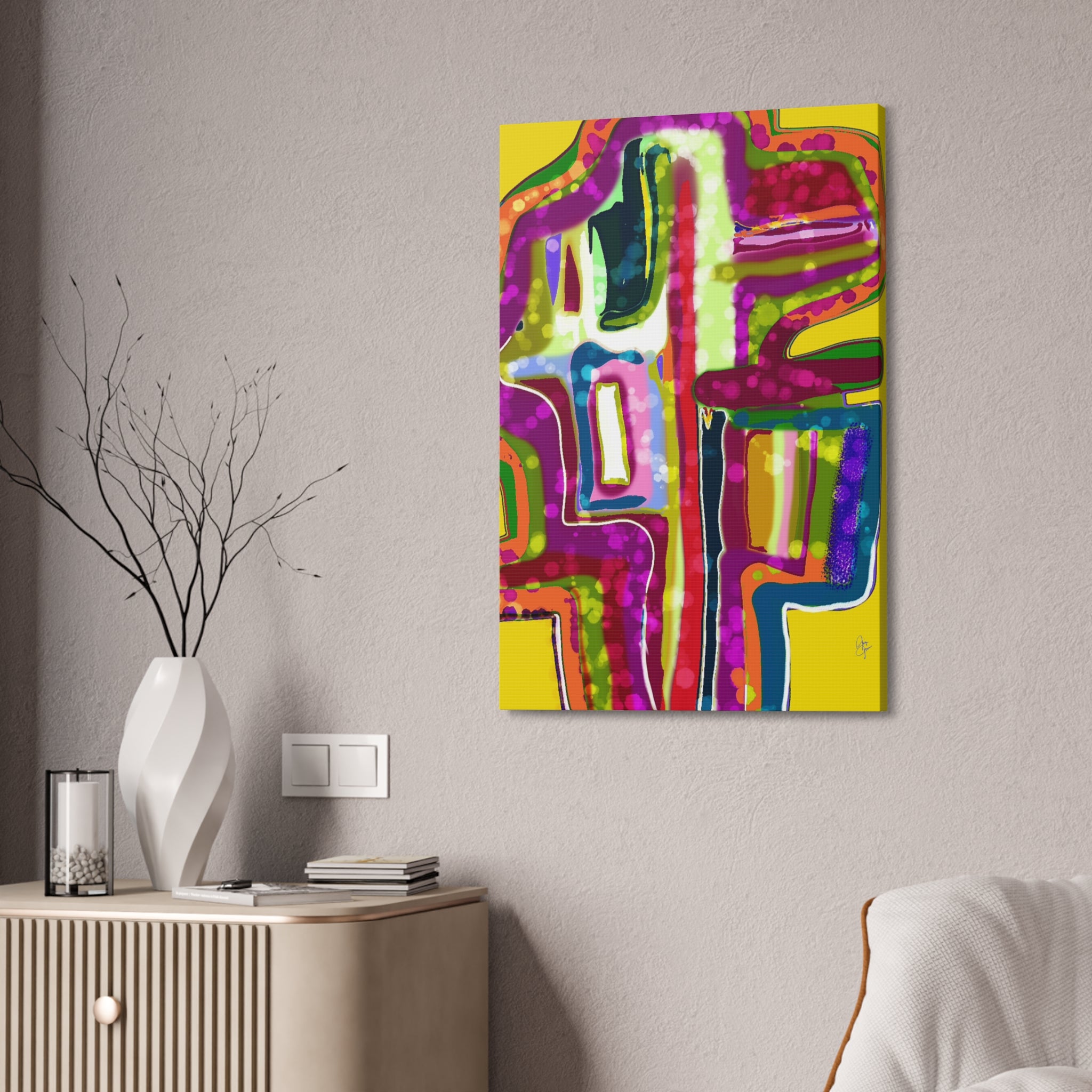 Abstract Colorburst Canvas – Vibrant Pop Art Wall Decor