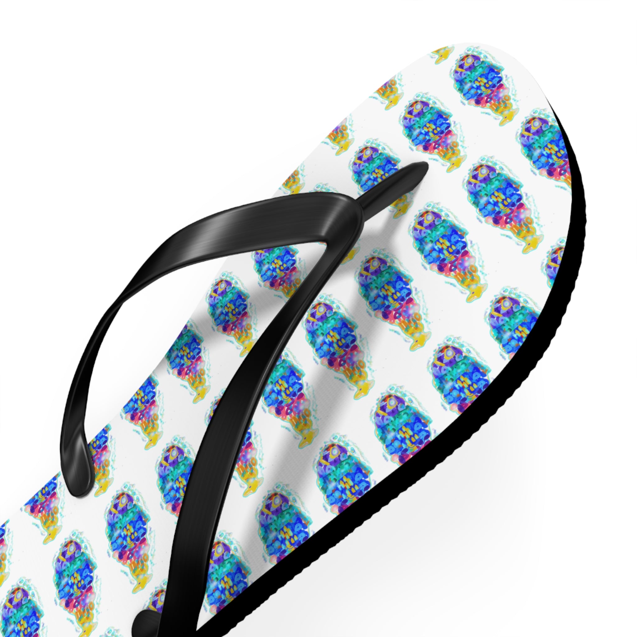 Colorful Tie-Dye Fish Flip Flops — Summer Beach Sandals