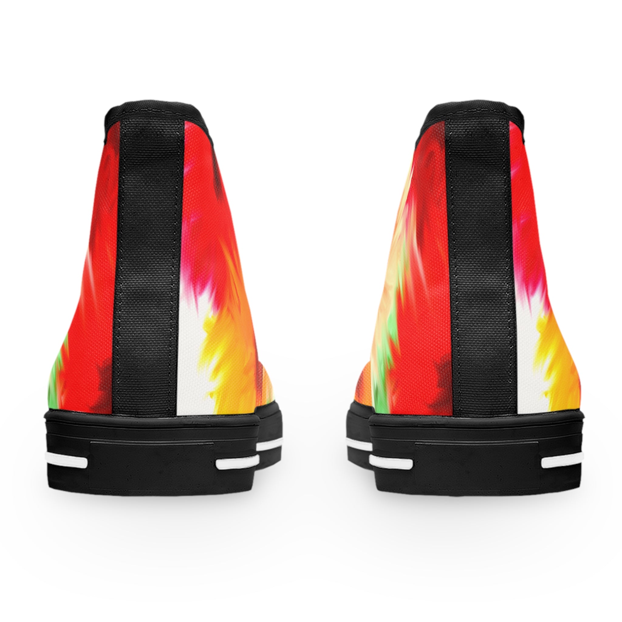 Tie-Dye Sunrise High Top Sneakers — Women's Colorful Floral Burst Shoes