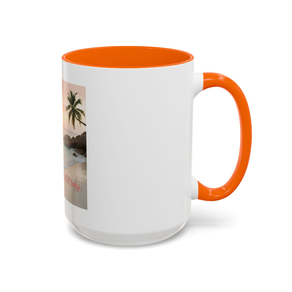 Tropical Beach Coffee Mug — Sunset Palm Ocean Accent Mug (11/15 oz)