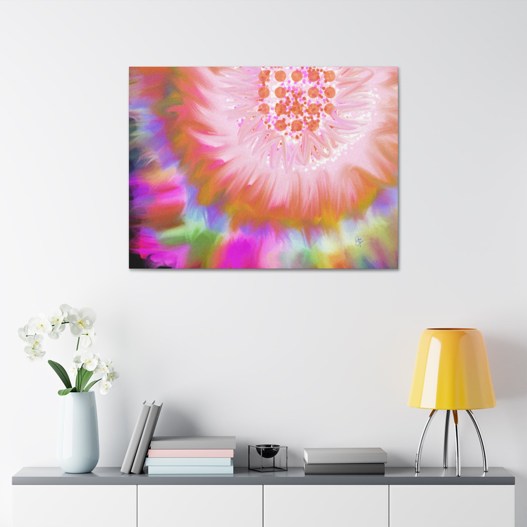 Abstract Floral Burst Canvas Stretched 1.5" — Colorful Sunflower Wall Art