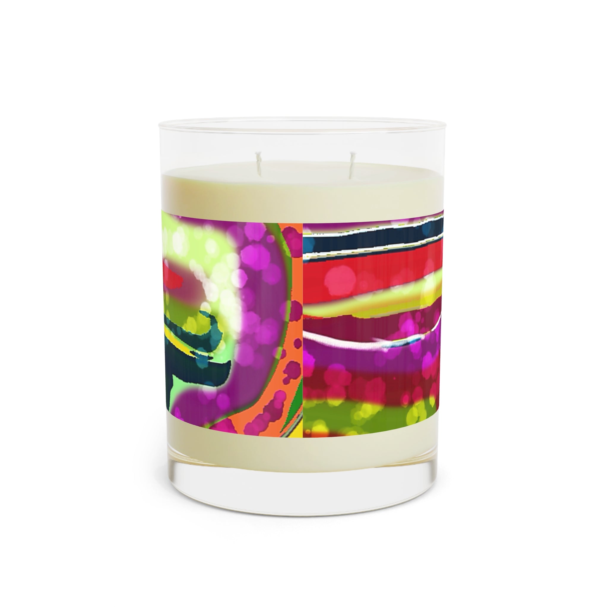 11oz Scented Candle — "Angie's Soul" Colorful Abstract Glass Jar