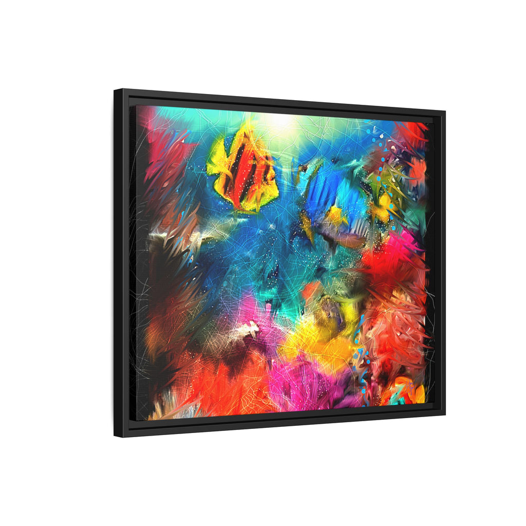 Framed Abstract Color Explosion Canvas — Vibrant Multi‑Color Wall Art