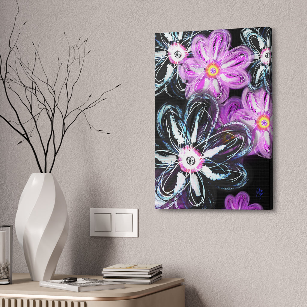 Floral Neon Abstract Canvas