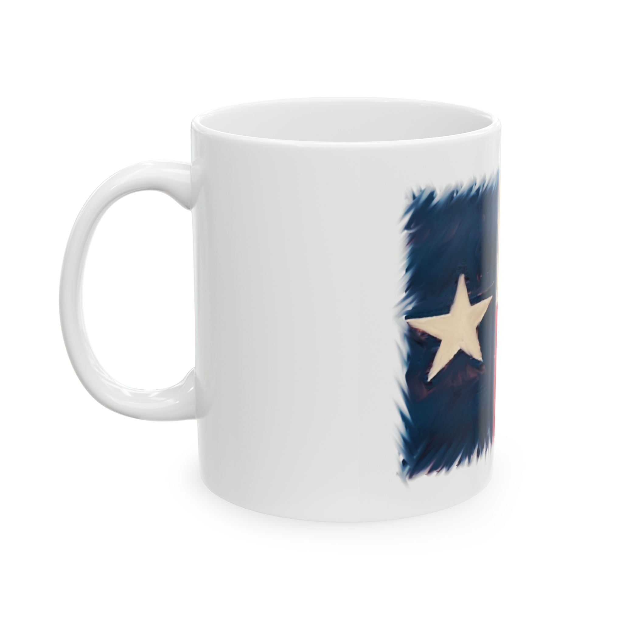 Texas Flag Ceramic Mug — Rustic Lone Star Coffee Cup (11oz/15oz)