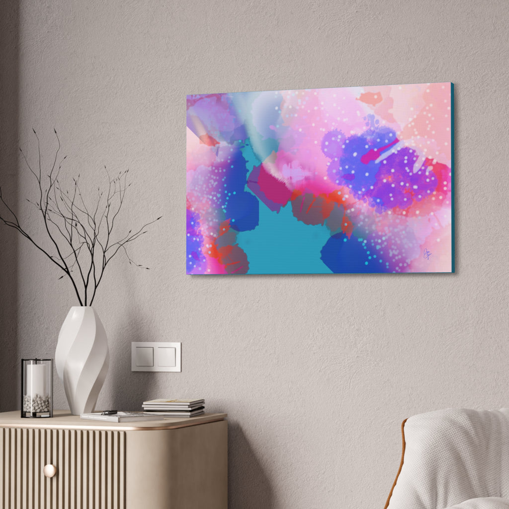 Abstract Pink Watercolor Canvas Wall Art - Stretched 1.5"