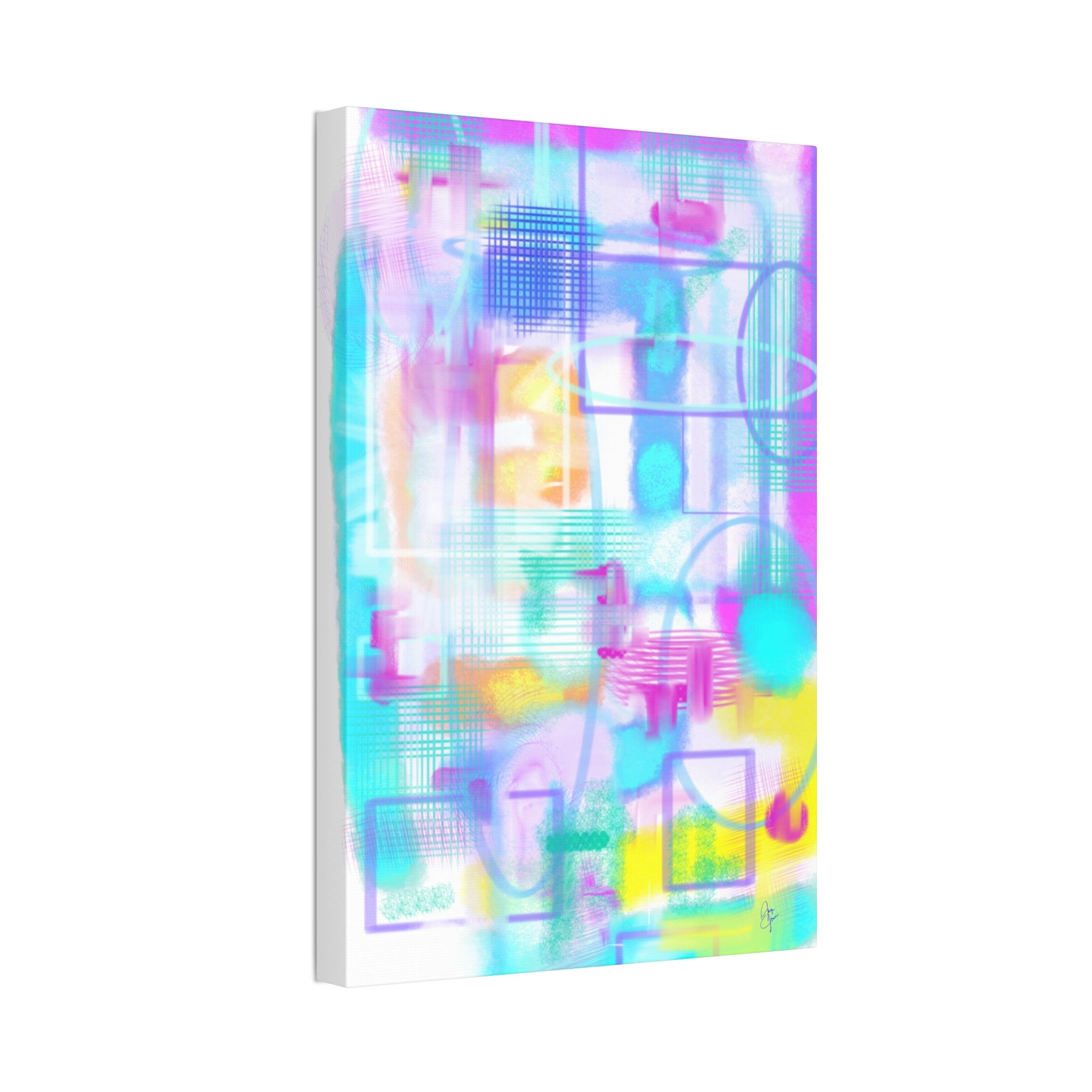 Abstract Pastel Canvas Print — Soft Watercolor Geometric Wall Art