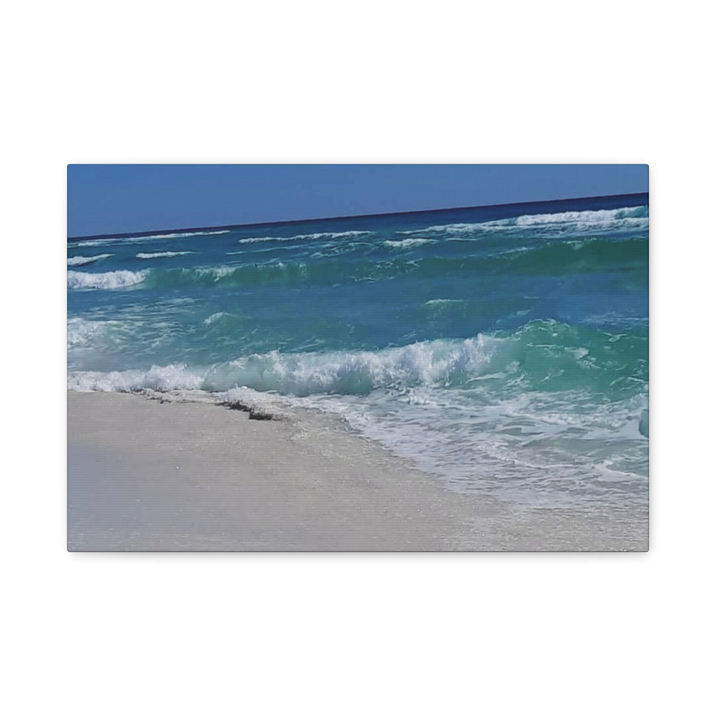 Seaside Waves Matte Canvas Print — Stretched Beach Wall Art