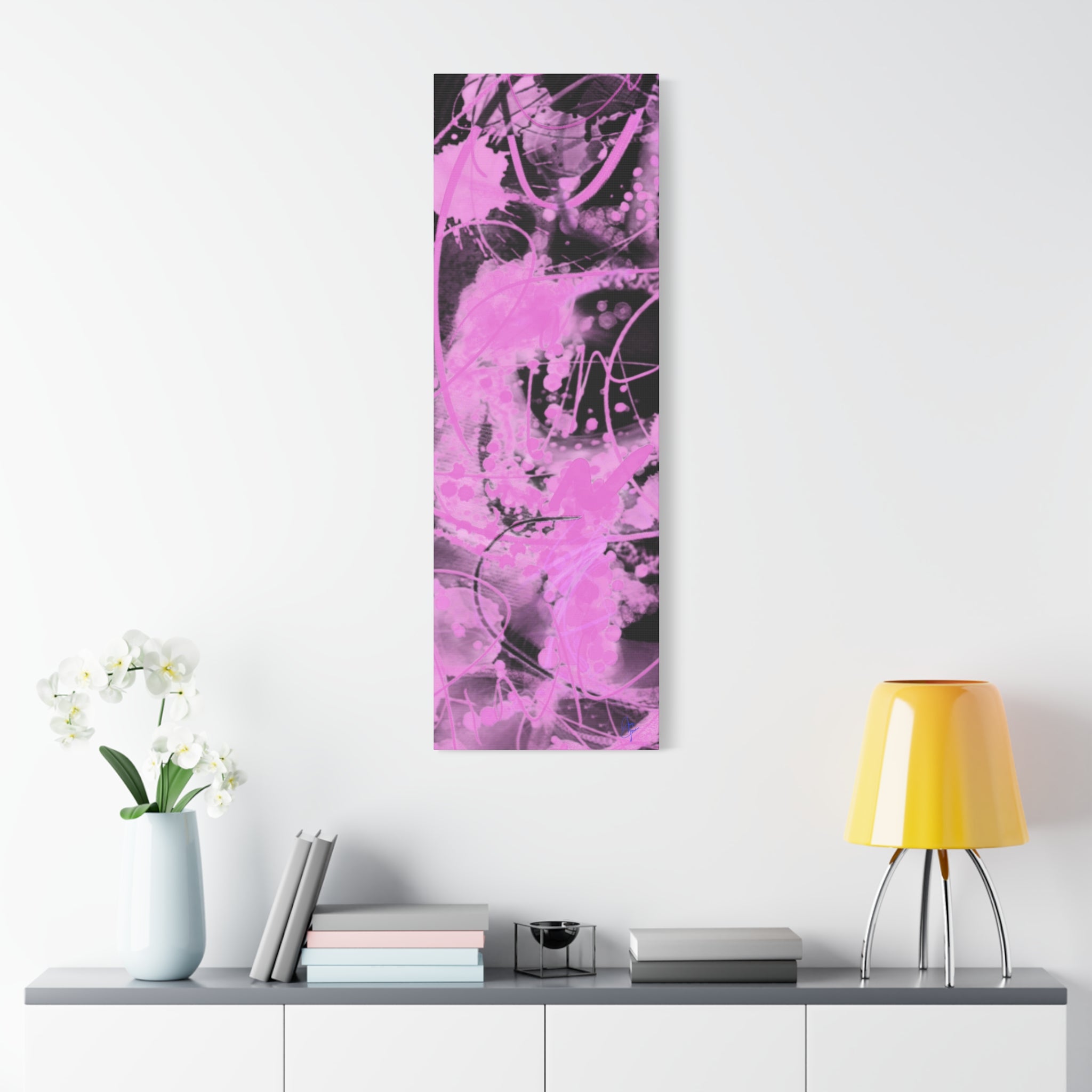 Pink Abstract Graffiti Matte Canvas
