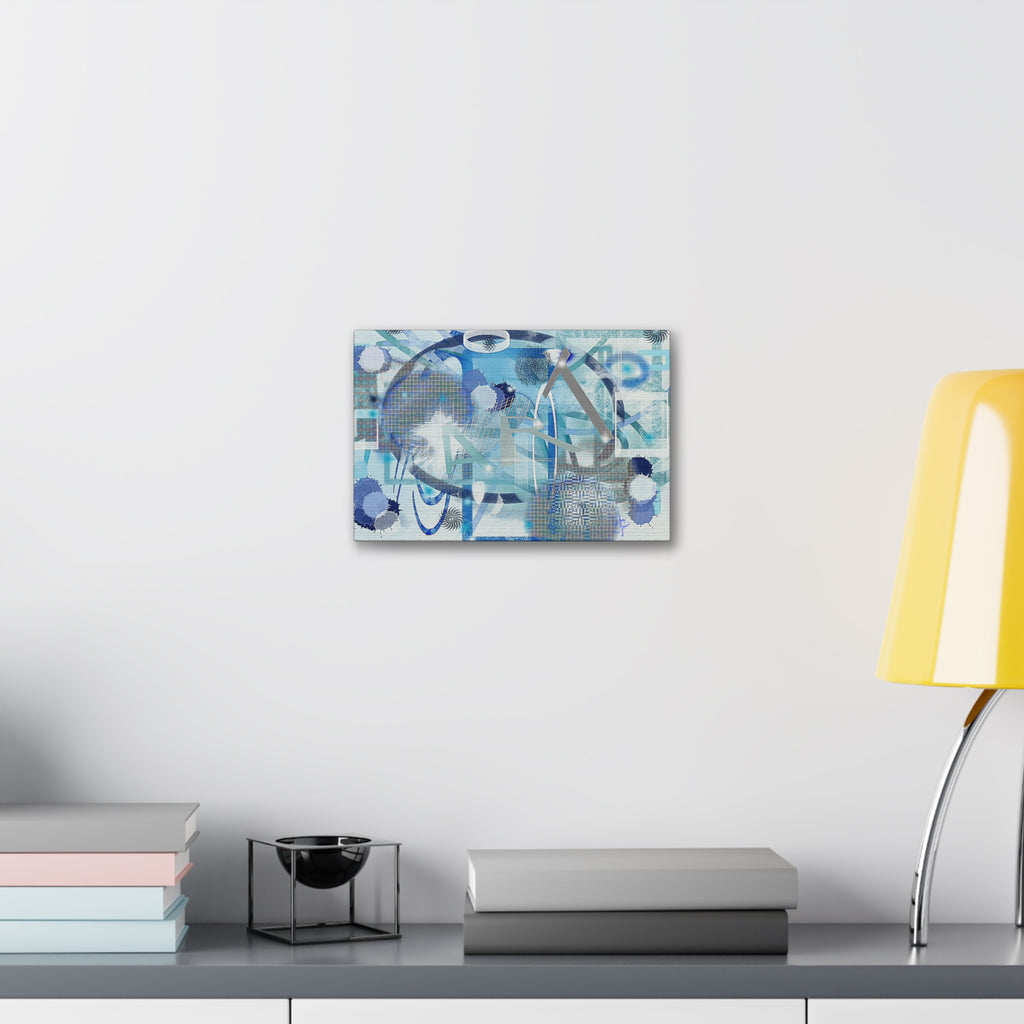 Abstract Blue Ocean Canvas Print – Modern Geometric Wall Art (Stretched 1.5")