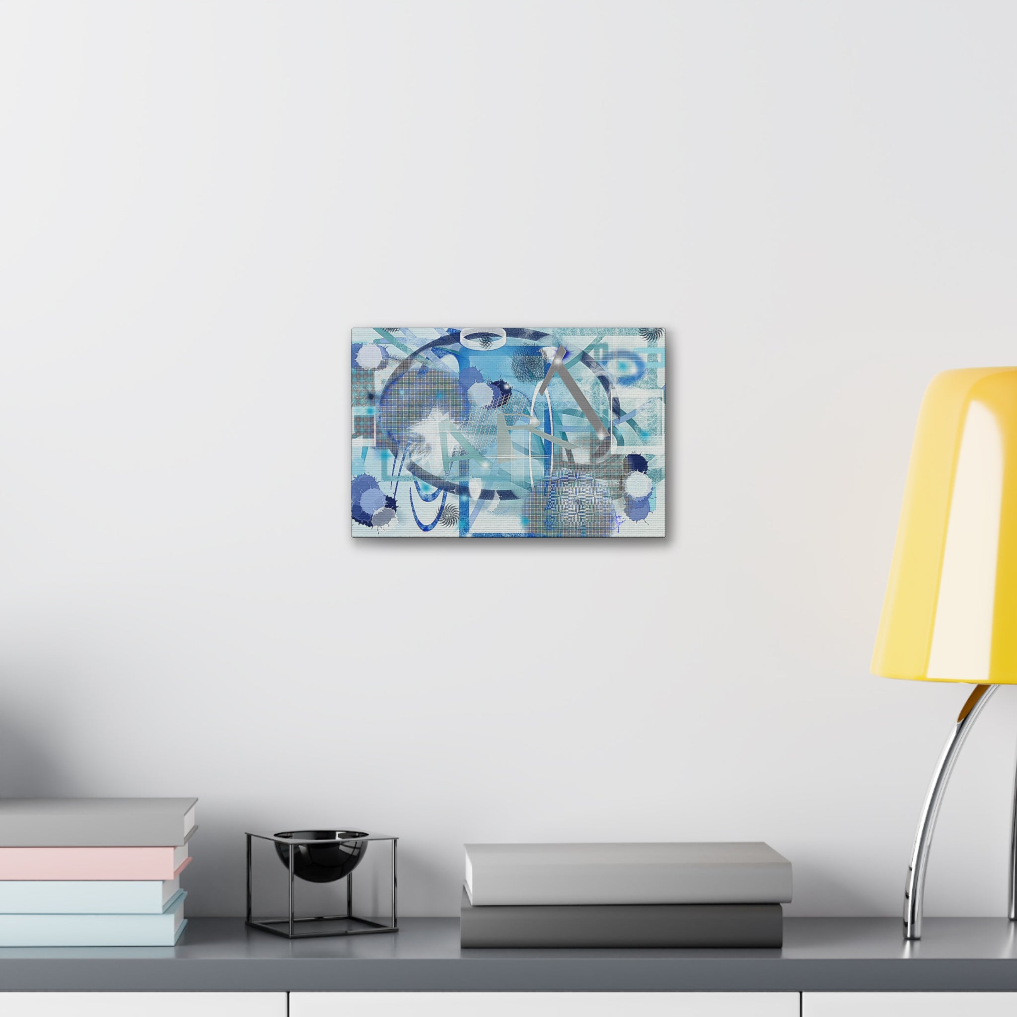 Abstract Blue Ocean Canvas Print – Modern Geometric Wall Art (Stretched 1.5")