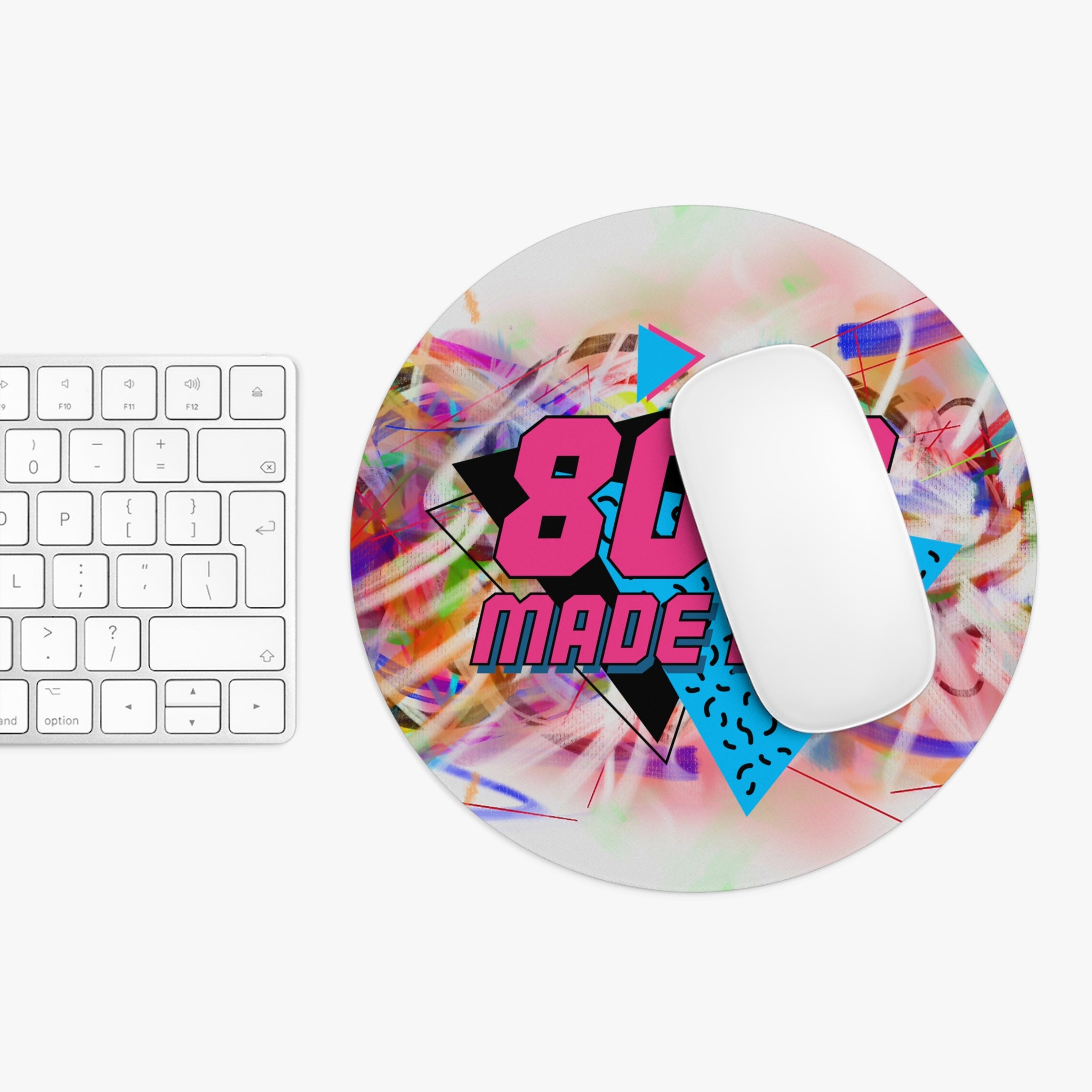80's Made Me Retro Mouse Pad — Neon 1980s Vaporwave Desk Mat