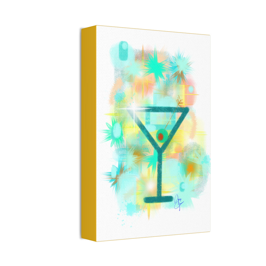 Martini Pop Art Canvas — Colorful Retro Cocktail Wall Art