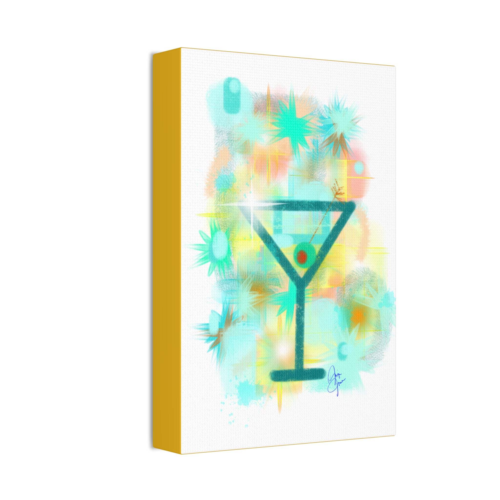 Martini Pop Art Canvas — Colorful Retro Cocktail Wall Art