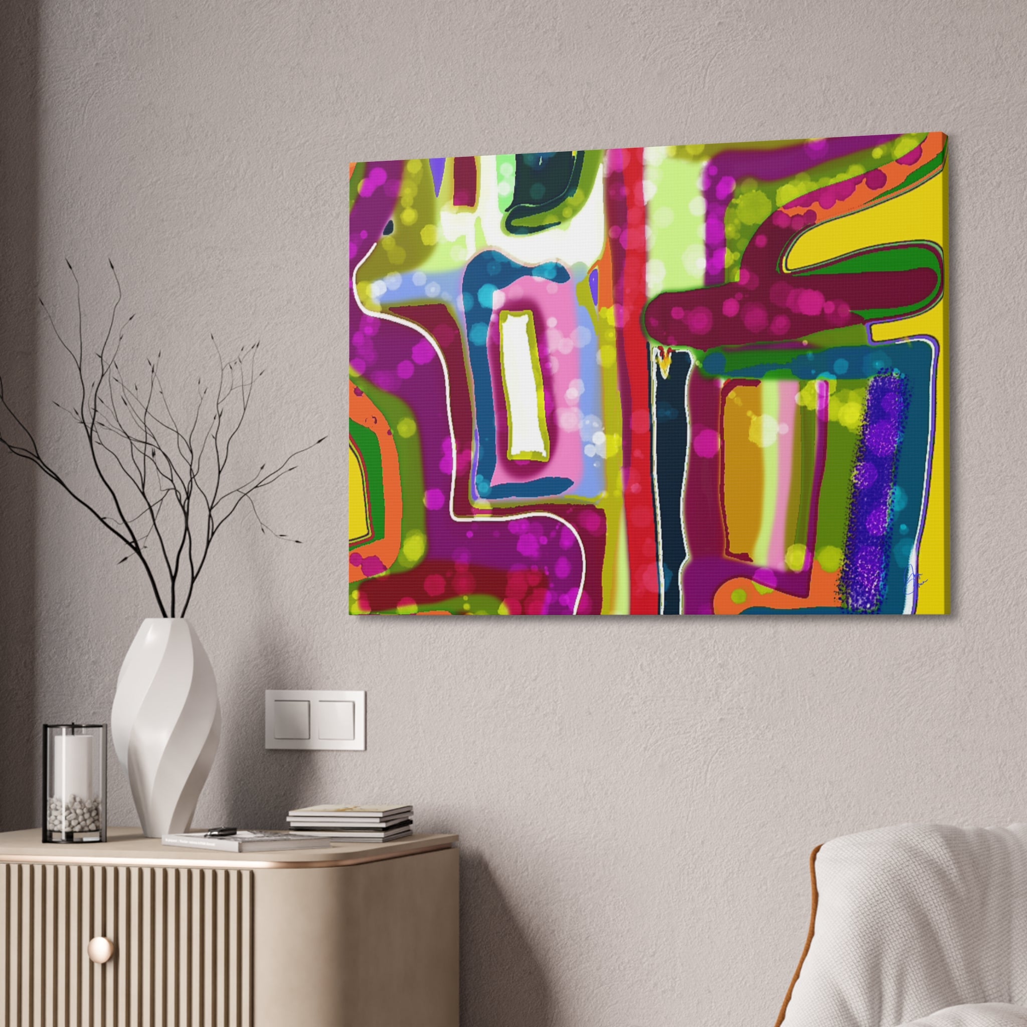 Abstract Colorburst Canvas – Vibrant Pop Art Wall Decor