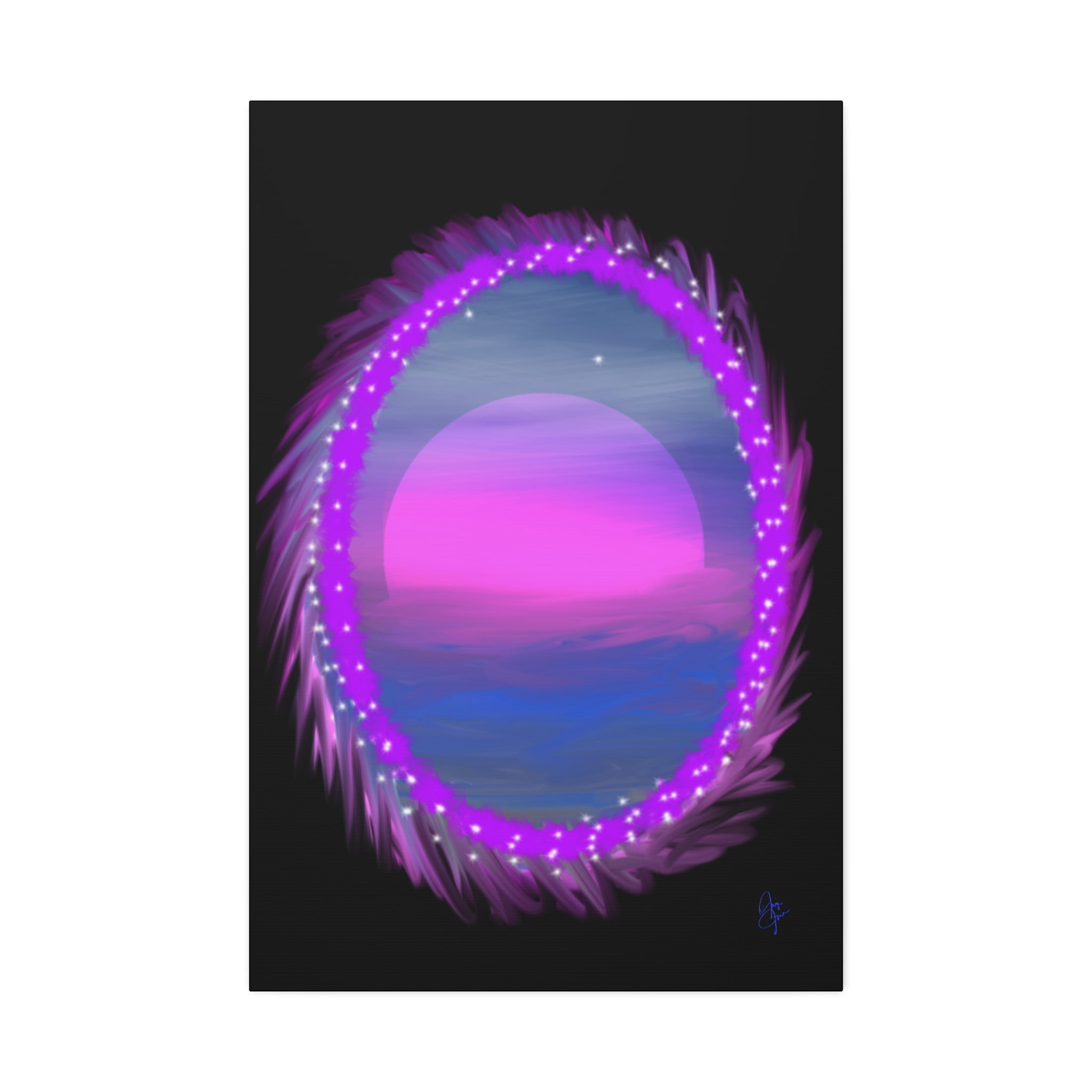 Stretched Canvas - Neon Dream Portal Sunset Wall Art
