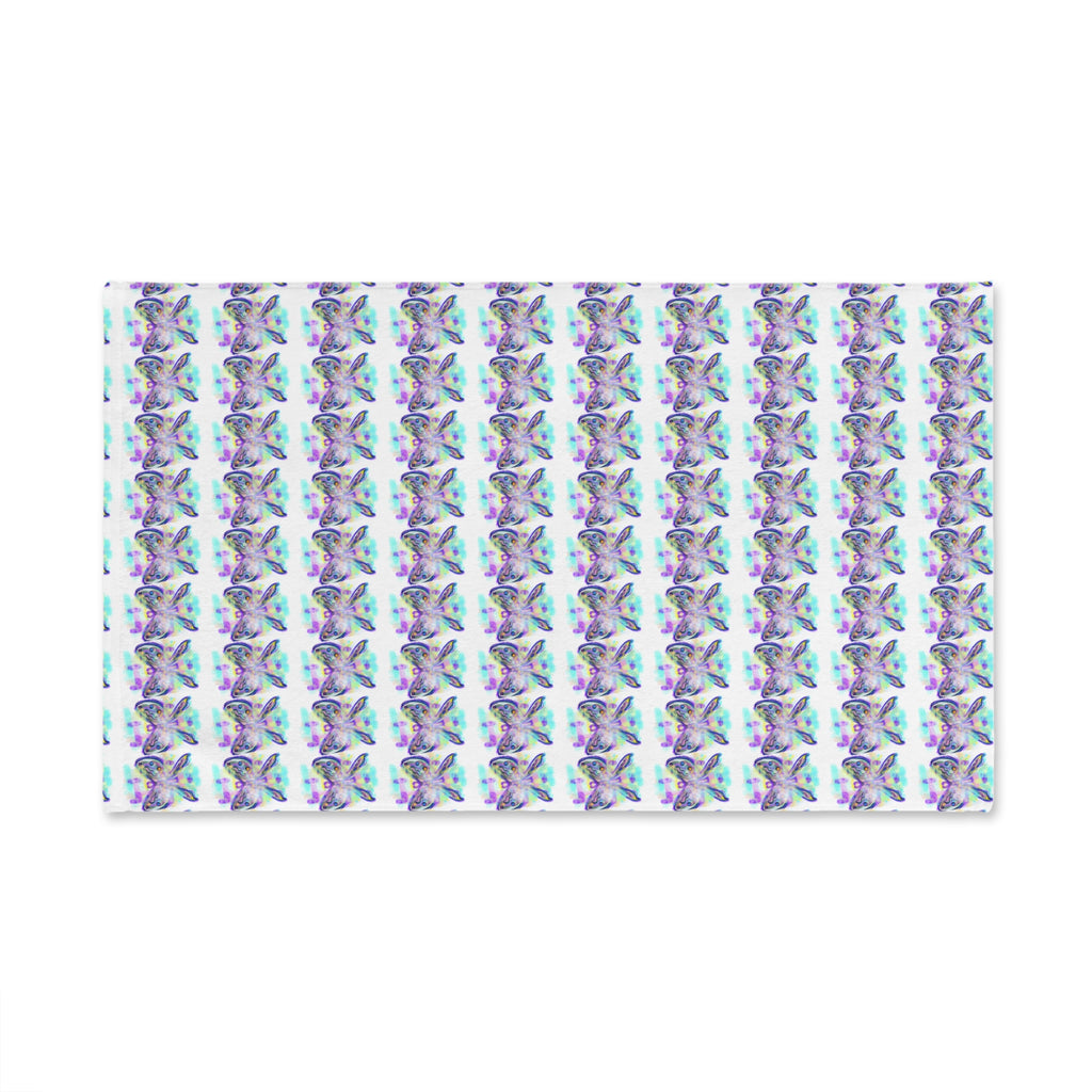 Butterfly Watercolor Hand Towel - Pastel Rainbow Kids Bath & Kitchen Accent