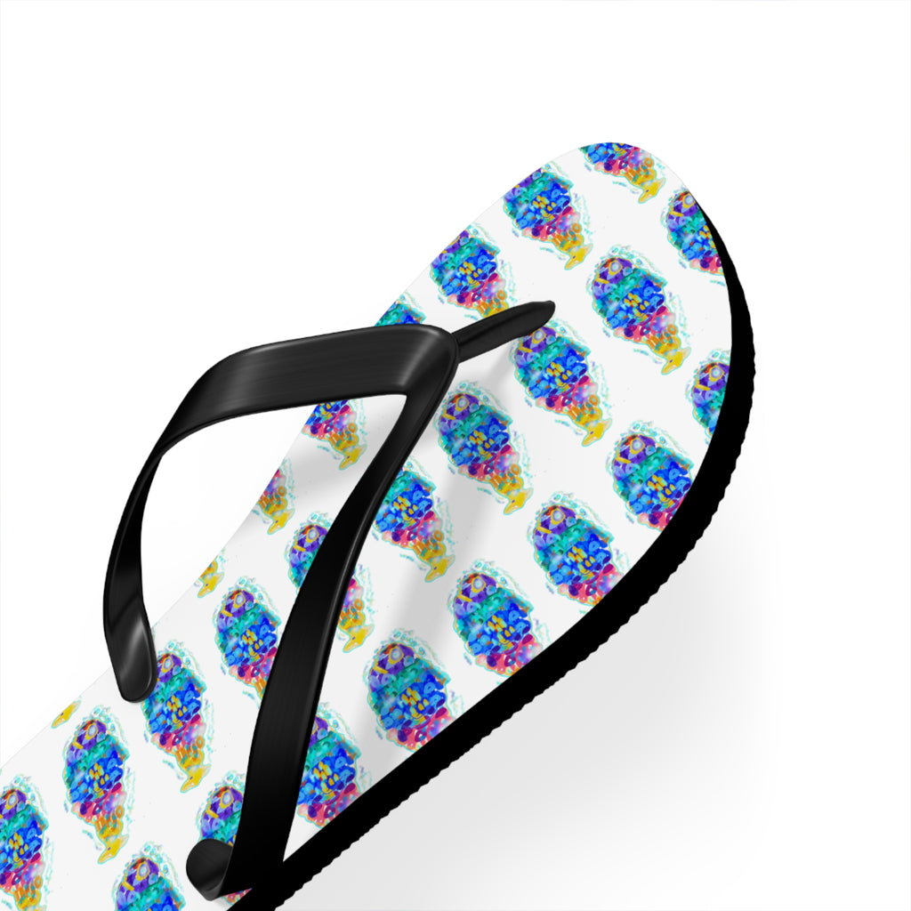 Colorful Tie-Dye Fish Flip Flops — Summer Beach Sandals