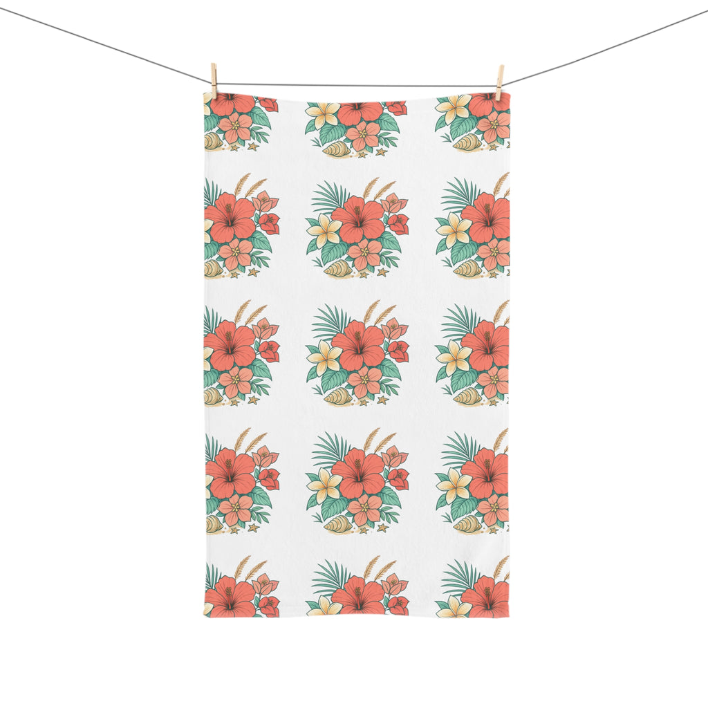 Tropical Hibiscus Hand Towel — Floral Hawaiian Beach Vibe