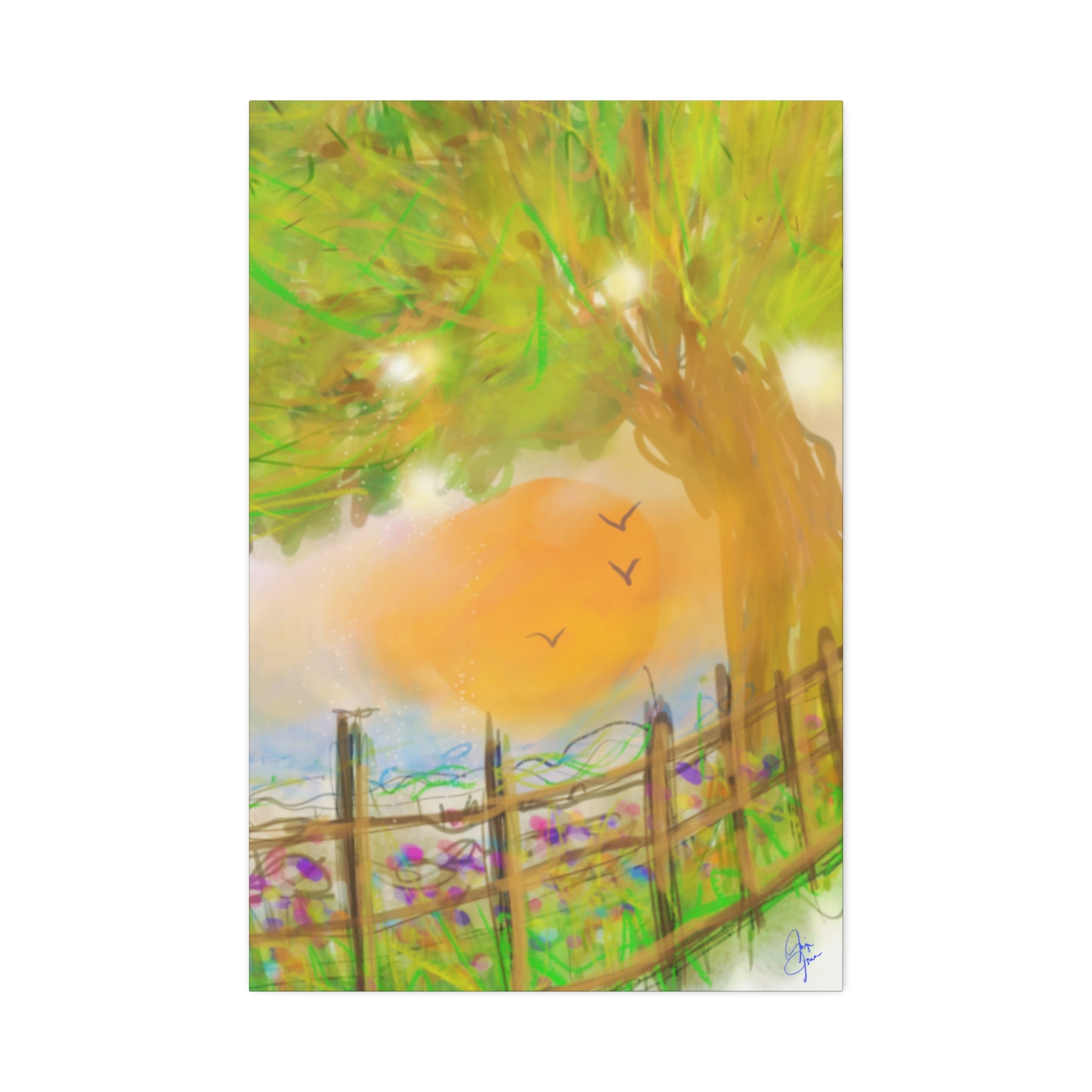 Abstract Tree Canvas Print — Black & White or Vibrant Color