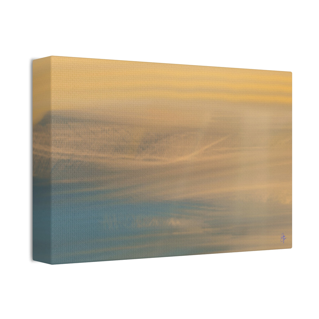 Sunset Blur Abstract Canvas Print – Warm Coastal Wall Art