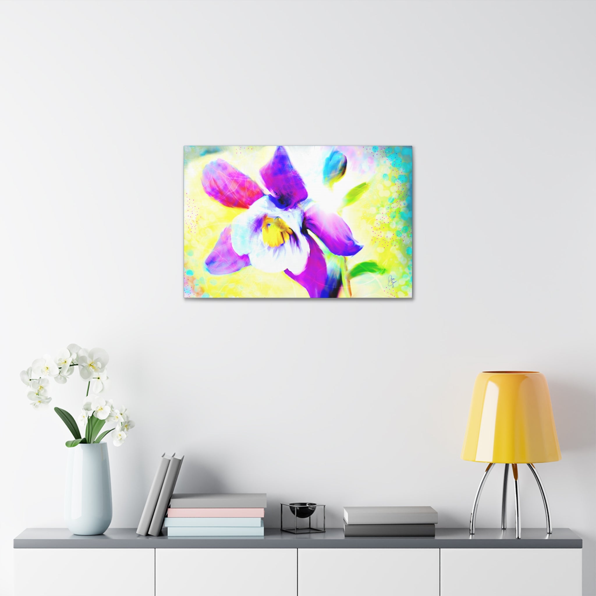 Purple Orchid Canvas Wall Art - Vibrant Floral Stretched Canvas