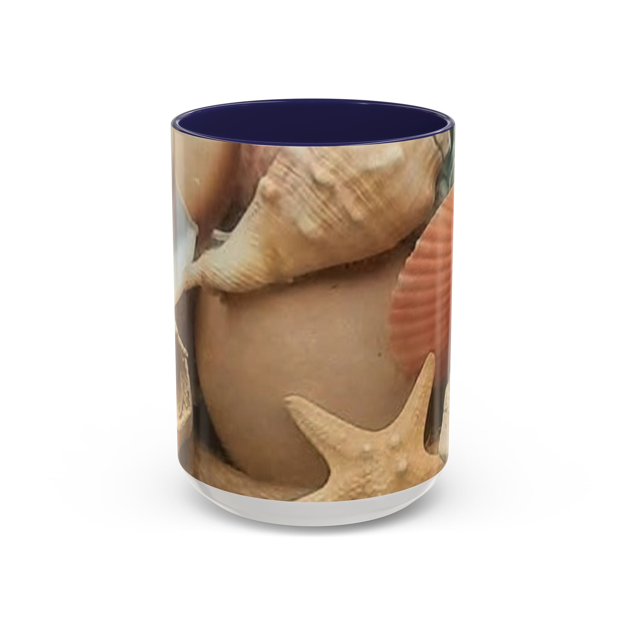 Seashell Beach Accent Coffee Mug — Coastal Shells Design (11/15 oz)