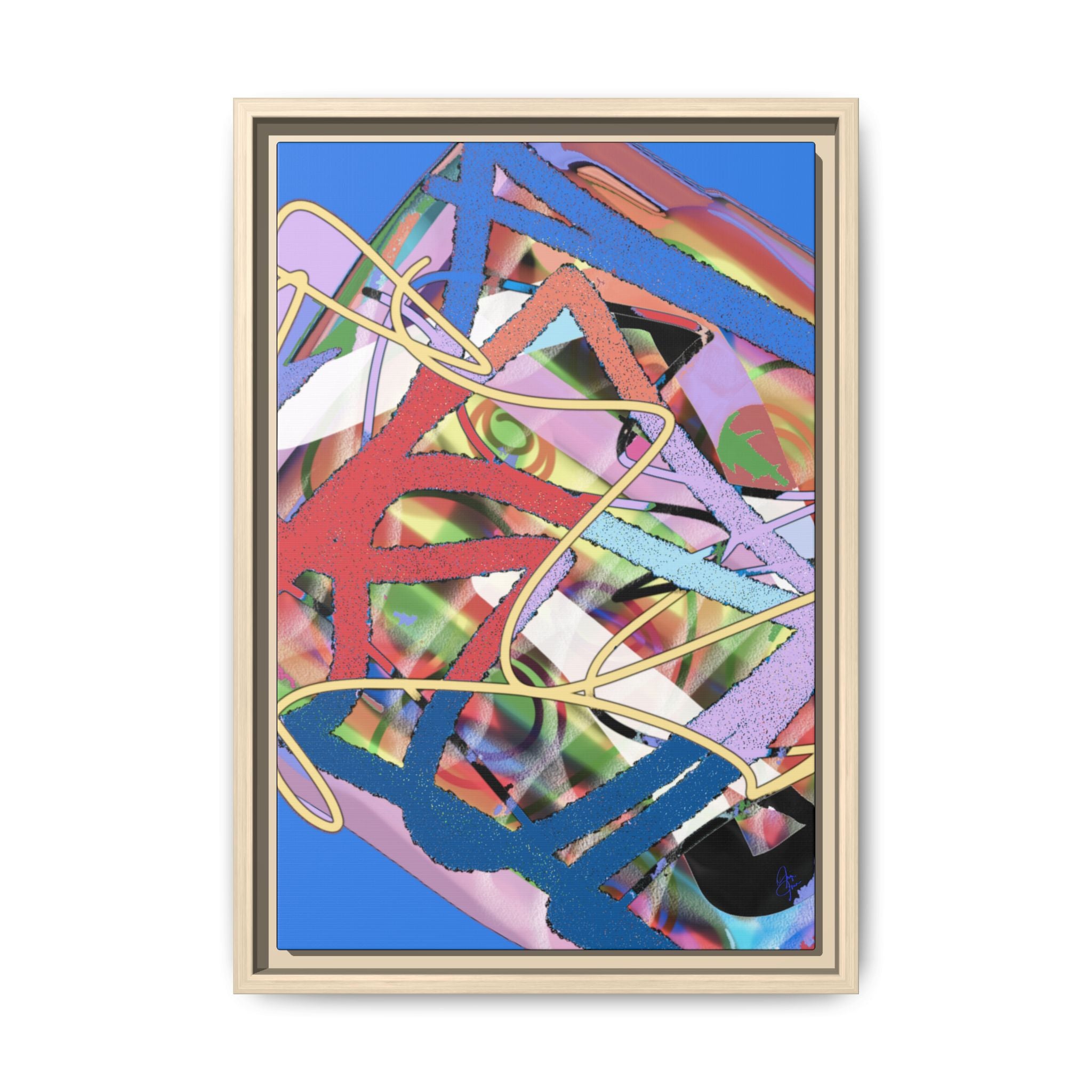 Abstract Multi‑Color Framed Canvas Art – Vibrant Modern Wall Decor