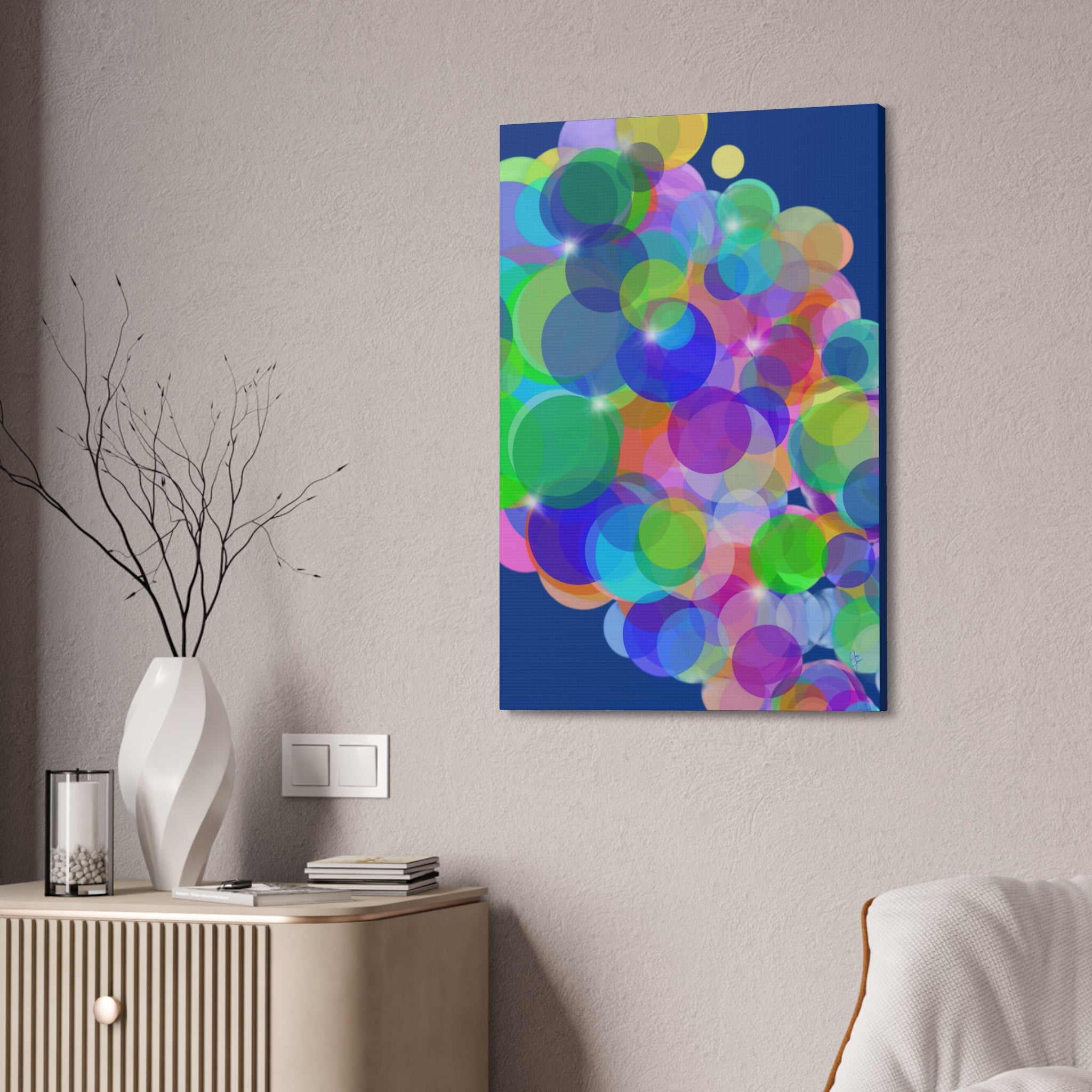 Abstract Colorful Bokeh Canvas Print — Vibrant Stretched Wall Art