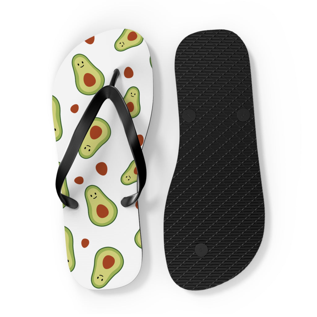 Avocado Pattern Flip Flops — Fun Summer Beach Sandals