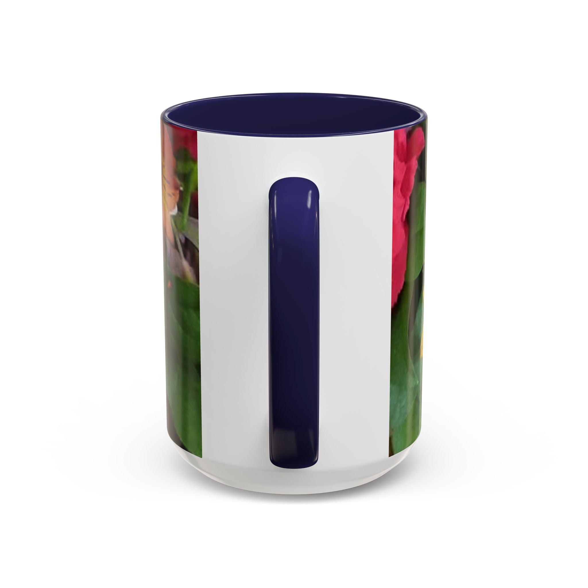 Sunflower & Peach Floral Accent Coffee Mug — Bright Botanical 11/15oz