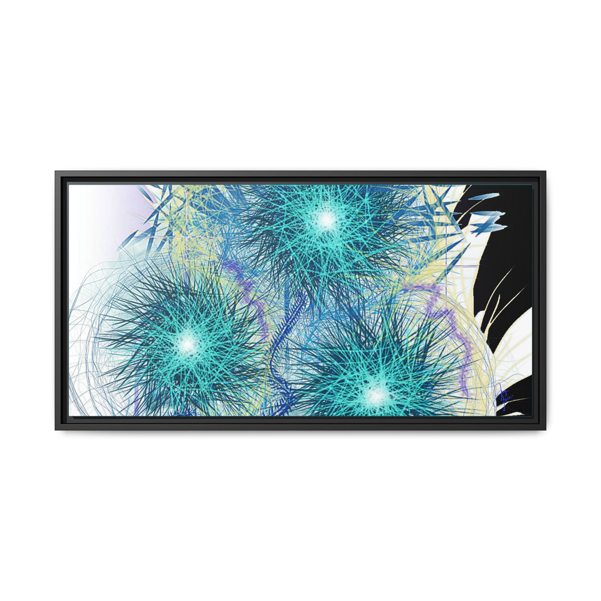 Dandelion Abstract Print Matte Canvas Framed Wall Art