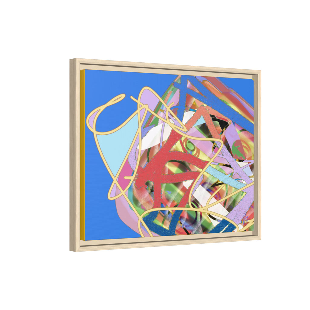 Abstract Multi‑Color Framed Canvas Art – Vibrant Modern Wall Decor
