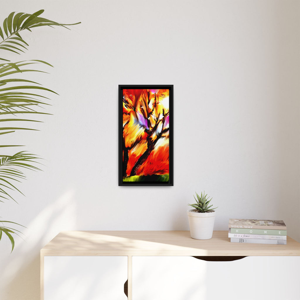 Framed Matte Canvas Print — Vibrant Tree Landscape